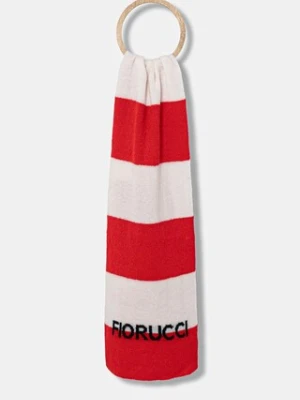 Fiorucci szalik wełniany Logo Alpaca damski kolor czerwony wzorzysty W02FPASC470KN11RD02