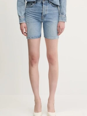 Fiorucci szorty jeansowe Bermuda Denim damskie kolor niebieski gładkie high waist W02SMDSH316DN01DN01