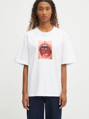 Fiorucci t-shirt bawełniany Cherry Mouth Print Boxy Fit damski kolor biały W02FPTSH103CJ01WH03