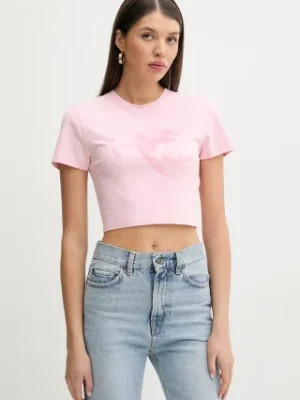 Fiorucci t-shirt bawełniany Cupid Print Cropped T-Shirt damski kolor różowy W02SPTSH094CJ03PN02