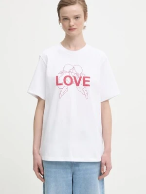 Fiorucci t-shirt bawełniany Kissing Angels Love Print Regular damski kolor biały W25FWJTS001CJ01WH03