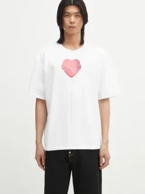 Fiorucci t-shirt bawełniany Lollipop Heart Print Boxy Fit T-Shirt męski kolor biały z nadrukiem U02SPTSH103CJ01WH03