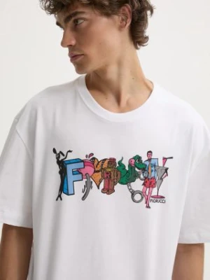 Fiorucci t-shirt bawełniany męski kolor biały wzorzysty M01FMTSH103CJ01WH04