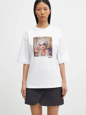 Fiorucci t-shirt bawełniany Oldies but Goldies Print Relaxed Fit damski kolor biały W25FWJTS004CJ01WH04