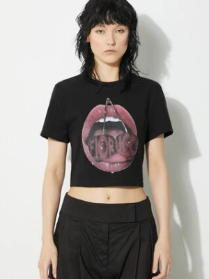 Fiorucci t-shirt Mouth Print damski kolor czarny W01FPTSH094CJ03BK01