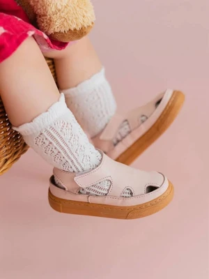 First Step Skórzane półsandały w kolorze jasnoróżowym rozmiar: 25