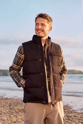 Fistral — kamizelka męska z bawełny, ocieplana, z podszewką typu Borg - Black Animal