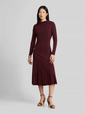 Fit and Flare sukienka casualowa z długimi rękawami Lauren Ralph Lauren Bordowy