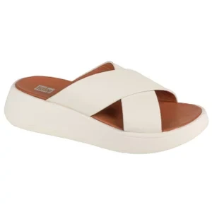 FitFlop F-Mode Flatform FW5-477, Damskie, Białe, klapki, skóra licowa, rozmiar: 37