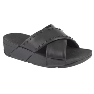FitFlop Lulu Rubber-Stud GB2-001, Damskie, Czarne, klapki, skóra licowa, rozmiar: 36