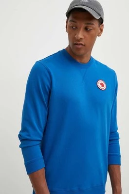 Fjallraven bluza bawełniana 1960 Logo Badge Sweater męska kolor niebieski gładka F87163