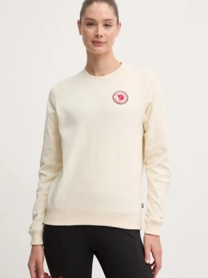 Fjallraven bluza bawełniana 1960 Logo damska kolor beżowy z aplikacją