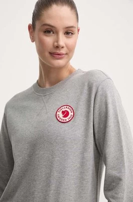 Fjallraven bluza bawełniana 1960 Logo damska kolor szary melanżowa