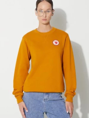 Fjallraven bluza bawełniana 1960 Logo damska kolor żółty z aplikacją