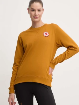 Fjallraven bluza bawełniana 1960 Logo damska kolor żółty z aplikacją