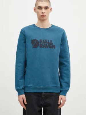 Fjallraven bluza bawełniana Logo Sweater M męska kolor niebieski z nadrukiem F84142.574