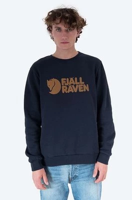 Fjallraven bluza bawełniana Logo Sweater męska kolor granatowy z aplikacją F84142-345