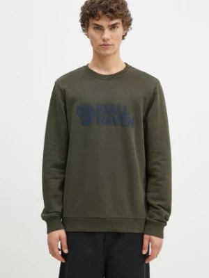 Fjallraven bluza bawełniana Logo Sweater męska kolor zielony  F84142