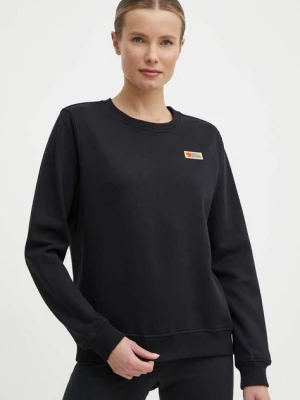 Fjallraven bluza bawełniana Vardag Sweater damska kolor czarny gładka F87075