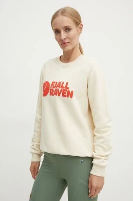 Fjallraven bluza dresowa Fjällräven Logo kolor beżowy z nadrukiem F84143.113.214