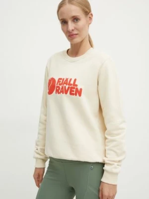 Fjallraven bluza dresowa Fjällräven Logo kolor beżowy z nadrukiem F84143.113.214