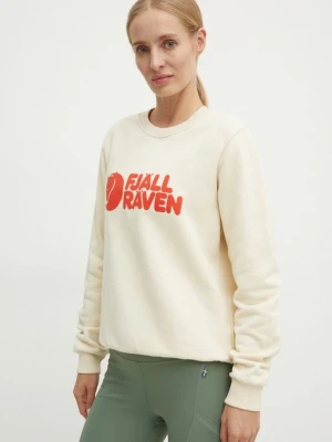 Fjallraven bluza dresowa Fjällräven Logo kolor beżowy z nadrukiem F84143.113.214