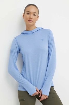 Fjallraven bluza sportowa Abisko Sun kolor niebieski z kapturem melanżowa F84108