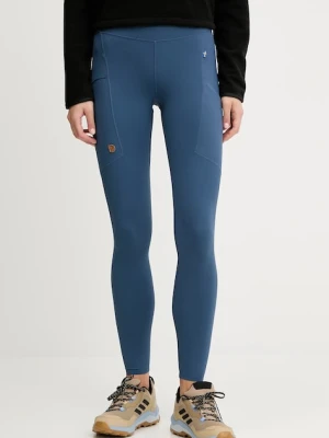Fjallraven legginsy sportowe Abisko damskie kolor niebieski gładkie F84773-534