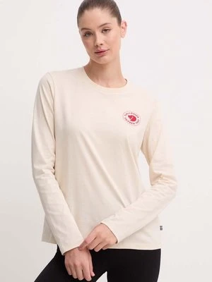 Fjallraven longsleeve bawełniany 1960 Logo kolor beżowy F86989