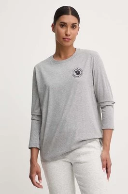 Fjallraven longsleeve bawełniany 1960 Logo kolor szary