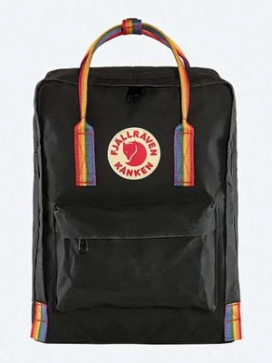 Fjallraven plecak Kanken Rainbow kolor czarny duży z aplikacją F23620.550.907-550