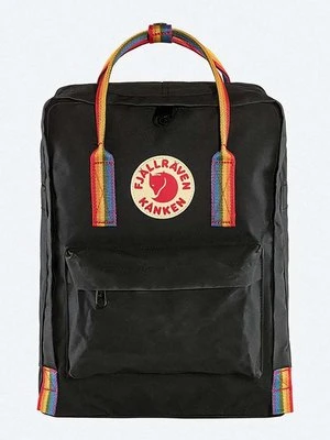 Fjallraven plecak Kanken Rainbow kolor czarny duży z aplikacją F23620.550.907-550