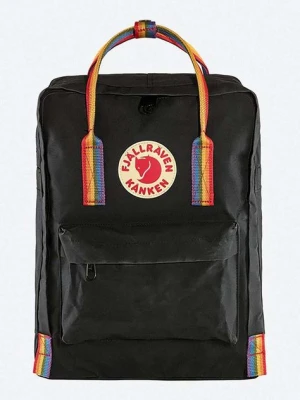 Fjallraven plecak Kanken Rainbow kolor czarny duży z aplikacją F23620.550.907-550