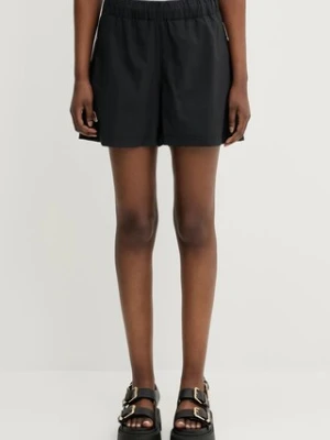Zdjęcie produktu Fjallraven szorty High Coast Relaxed Shorts damskie kolor czarny gładkie high waist F87034.550