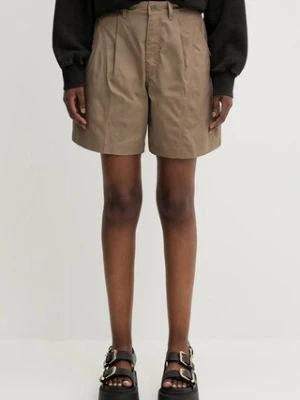 Fjallraven szorty Vardag Shorts damskie kolor brązowy gładkie high waist F87105.244