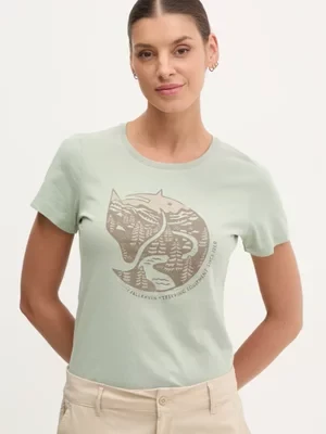 Fjallraven t-shirt Arctic Fox damski kolor zielony F89849