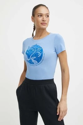 Fjallraven t-shirt bawełniany Arctic Fox T-shirt damski kolor niebieski F89849