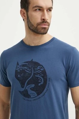 Fjallraven t-shirt bawełniany Arctic Fox T-shirt męski kolor niebieski wzorzysty F87220