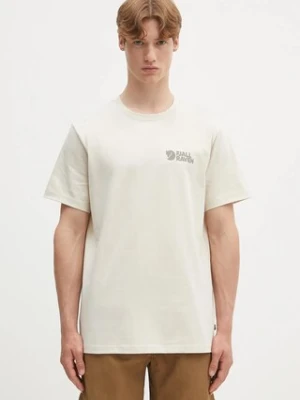 Fjallraven t-shirt bawełniany Fjällräven Heavy Classic T-shirt męski kolor beżowy z nadrukiem F12600232