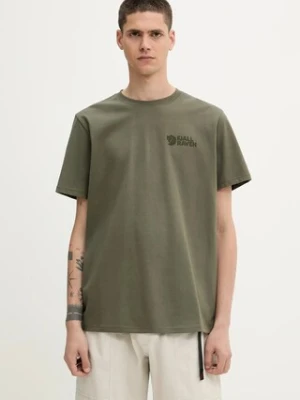 Fjallraven t-shirt bawełniany Fjällräven Heavy Classic T-shirt męski kolor zielony z nadrukiem F12600232