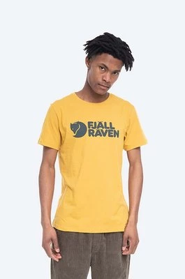 Fjallraven t-shirt bawełniany Fjallraven Logo kolor żółty z nadrukiem F87310-160