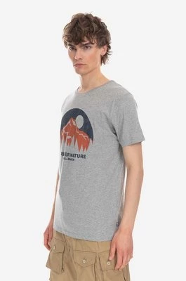 Fjallraven t-shirt bawełniany Nature kolor szary z nadrukiem F87053.051-51