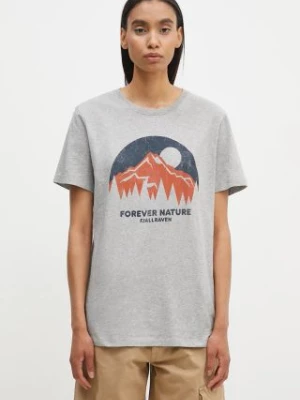 Fjallraven t-shirt bawełniany Nature kolor szary z nadrukiem F87053.051-51