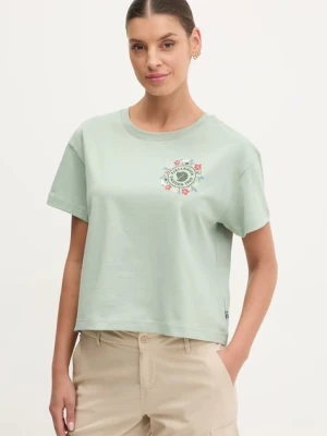 Fjallraven t-shirt Fjällblomster damski kolor zielony F14600213