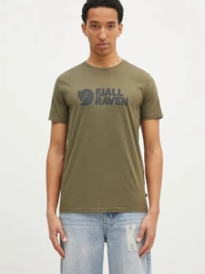 Fjallraven t-shirt Fjällräven Logo T-shirt M męski kolor zielony wzorzysty F87310.625