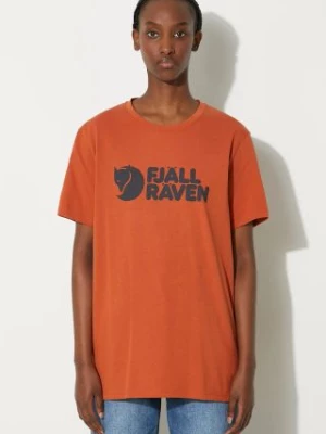 Fjallraven t-shirt Fjallraven Logo kolor pomarańczowy z nadrukiem F87310.243-243