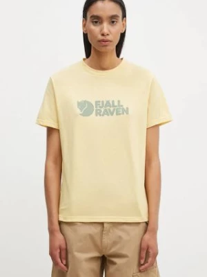 Fjallraven t-shirt Fjallraven Logo Tee kolor żółty z nadrukiem F87146.133-133