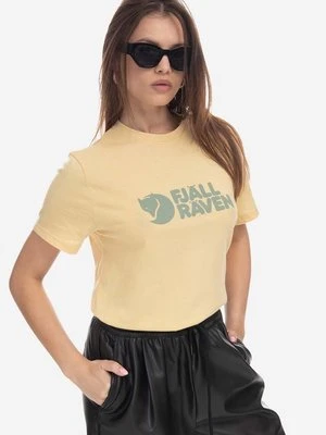 Fjallraven t-shirt Fjallraven Logo Tee kolor żółty z nadrukiem F87146.133-133