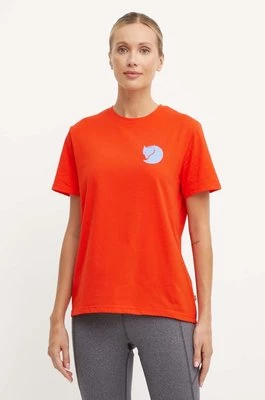 Fjallraven t-shirt Fox Boxy Logo damski kolor pomarańczowy F87153