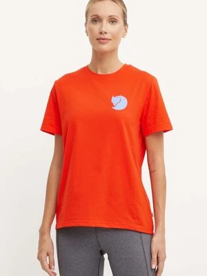 Fjallraven t-shirt Fox Boxy Logo damski kolor pomarańczowy F87153